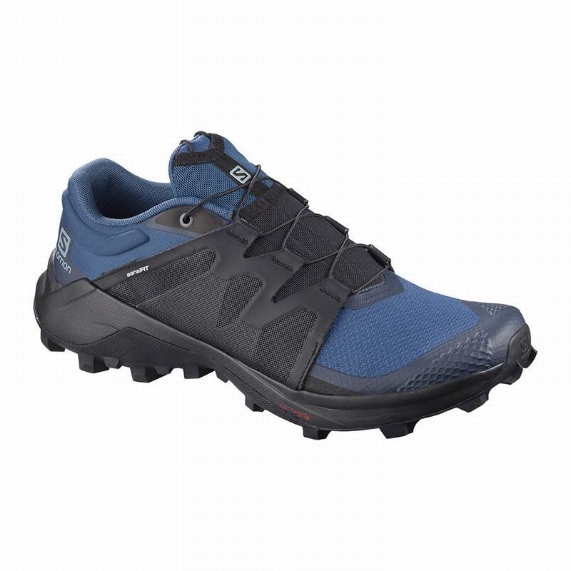 Salomon Singapore Mens Trail Running Shoes - WILDCROSS Navy/Black | 04159-IVRY